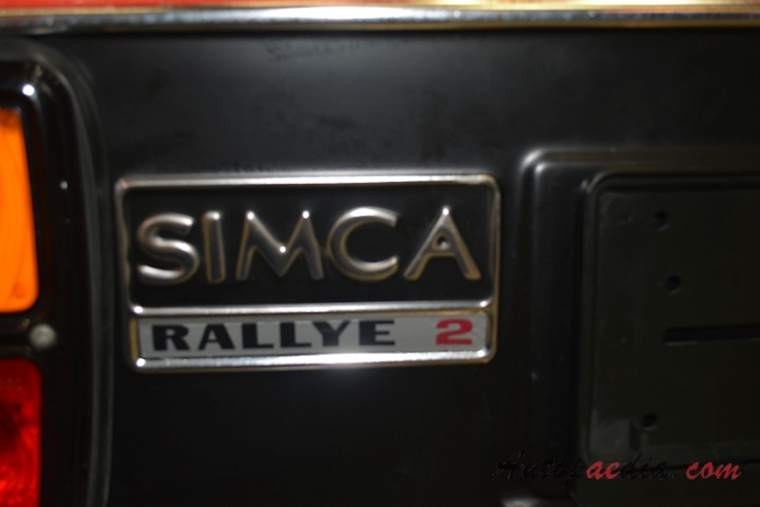 Simca 1000 1961-1978 (1977 Rallye 2 sedan 4d), rear emblem  