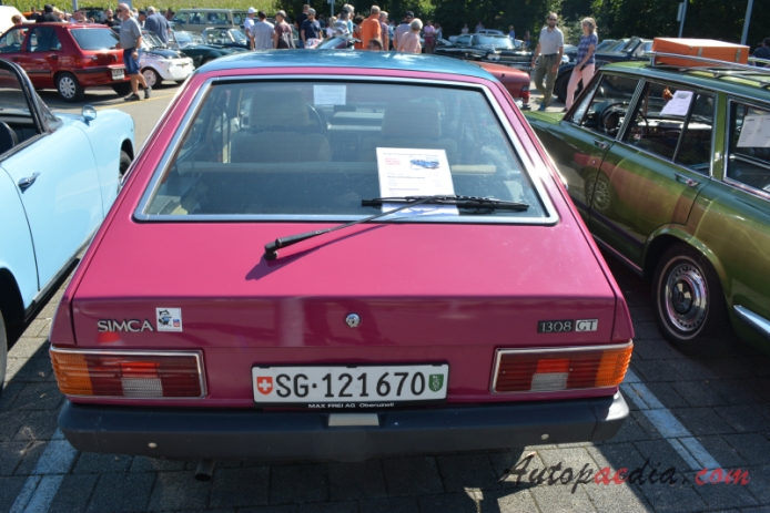 Simca 1308 1975-1979 (1978 Simca Chrysler 1308 GT hatchback 5d), rear view