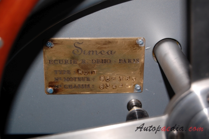 Simca 8 1938-1951 (1949 Simca 8 Deho 1100), detal 