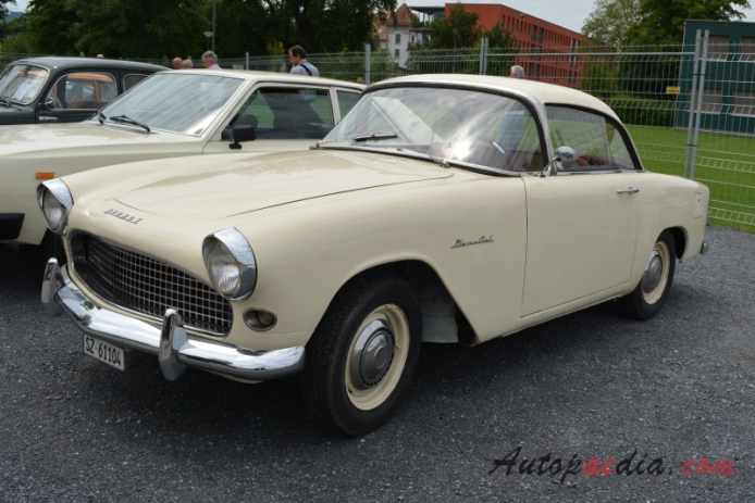 Simca Aronde 2nd generation 90A 1955-1958 (1957-1958 Simca Aronde 1300 Plein Ciel Hardtop Coupé 2d), left front view