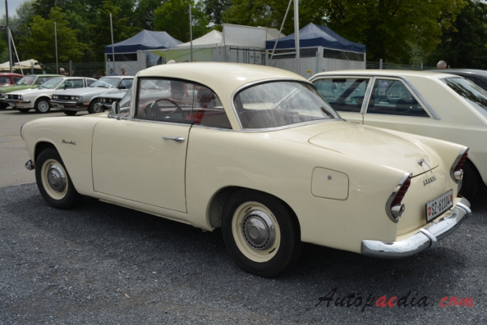 Simca Aronde 2. generacja 90A 1955-1958 (1957-1958 Simca Aronde 1300 Plein Ciel Hardtop Coupé 2d), lewy tył