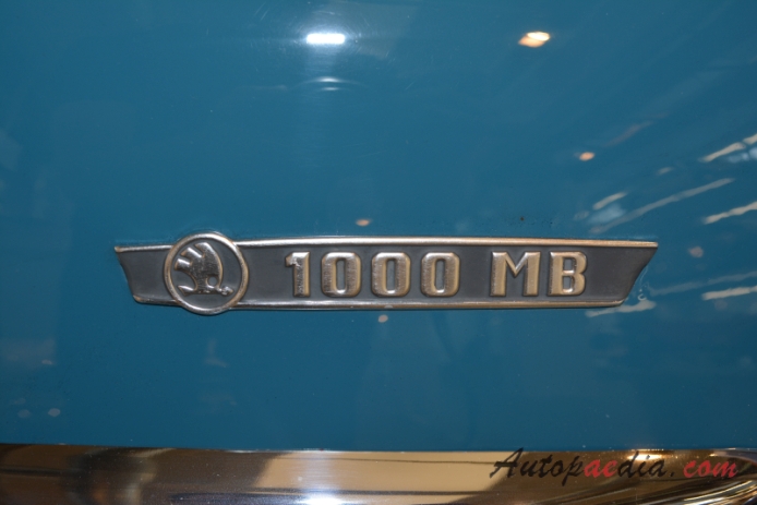 Skoda 1000 MB 1964-1969 (1966 typ 990 saloon 4d), emblemat tył 