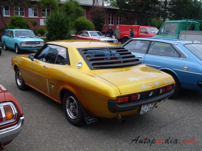 Toyota Celica 1st generation (A20, A35 Series) 1970-1977 (1973 TA22 GT hardtop 2d),  left rear view