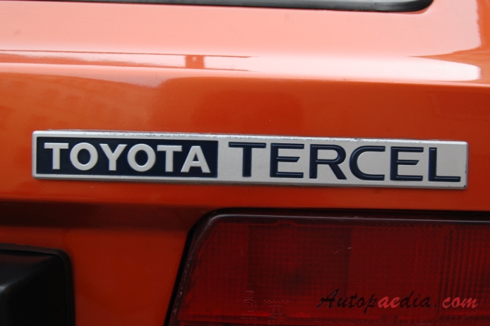 Toyota Tercel 2nd generation 1982-1986 (L20) (hatchback 3d), rear emblem  
