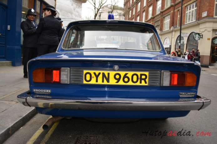 Triumph 2000 Mk2 1969-1977 (1969-1975 2500 Injection Police Car seda, rear view