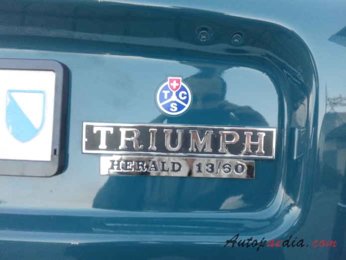 Triumph Herald 1959-1971 (1967-1971 13/60 convertible 2d), rear emblem  
