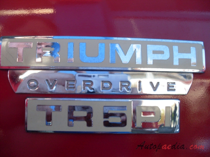 Triumph TR5 1967-1968 (1969 roadster), rear emblem  