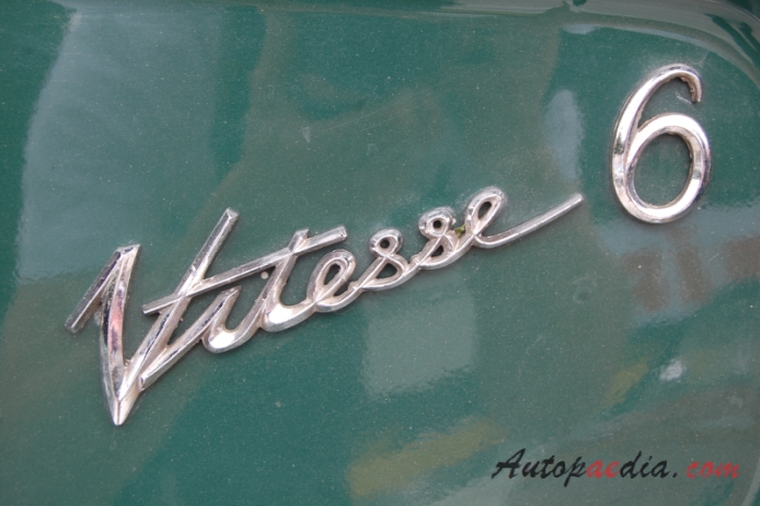 Triumph Vitesse 1962-1971 (1968-1971 Triumph Vitesse 6 MK 2 convertible 2d), rear emblem  