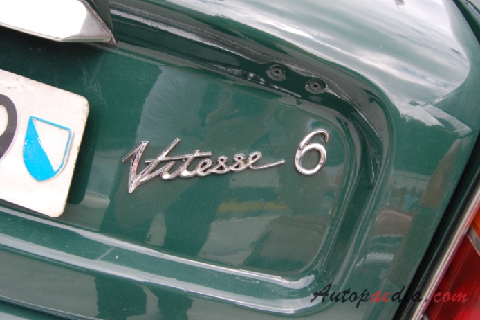 Triumph Vitesse 1962-1971 (1968-1971 Triumph Vitesse 6 MK 2 convertible 2d), rear emblem  