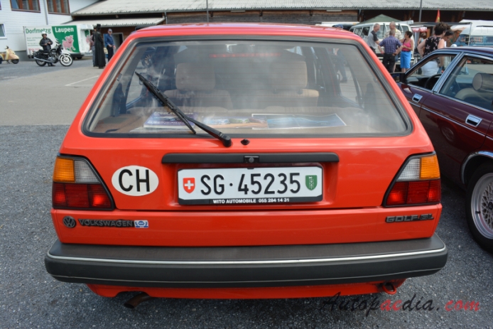 Volkswagen Golf Mk2 (Typ 19E) 1983-1992 (1984 Golf GL hatchback 5d), rear view
