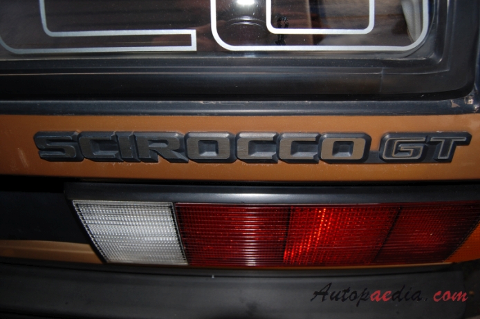 VW Scirocco II 1981-1992 (1981 Volkswagen Scirocco GT), emblemat tył 