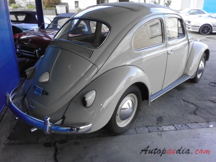 VW type 1 (Beetle) 1946-2003 (1958 Faltdach De Luxe limousine), right rear view
