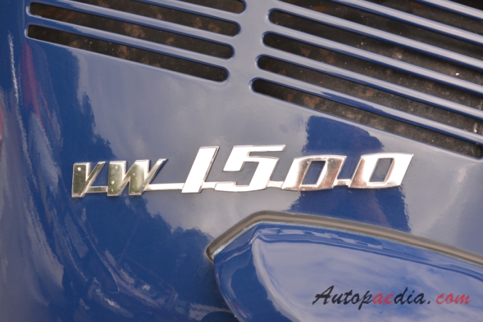VW typ 1 (Garbus) 1946-2003 (1970 Volkswagen 1500 cabriolet), emblemat tył 