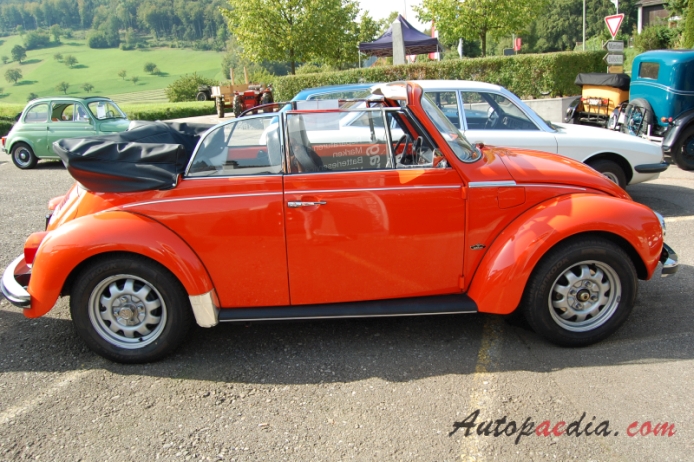 VW type 1 (Beetle) 1946-2003 (1974 1303 LS Karmann Cabriolet), right side view