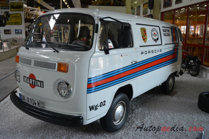VW type 2 (Transporter) T2 1967-1979 (1977 Martini Racing), left front view