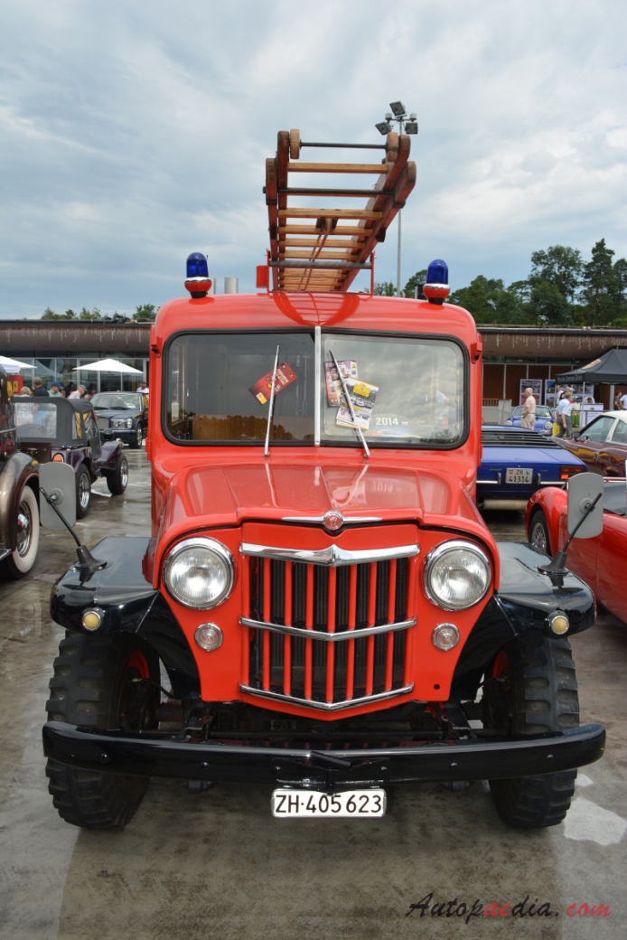 Willys Jeep truck 1947-1965 (1957 fire engine), front view