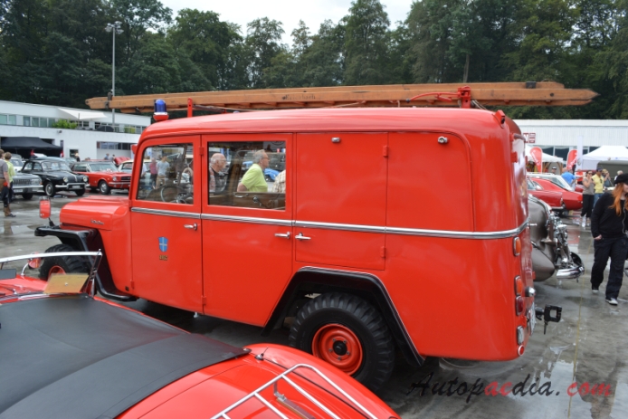 Willys Jeep truck 1947-1965 (1957 fire engine), left side view
