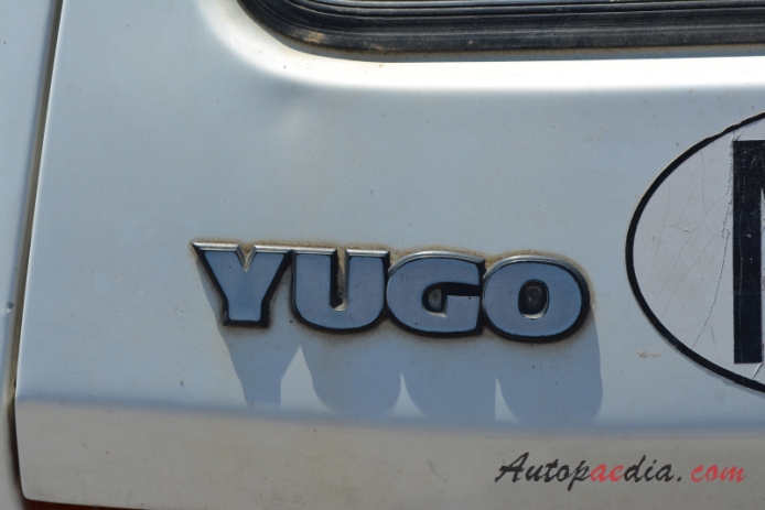 Yugo Koral 1980-2008 (1986-2000 Koral 45 hatchback 3d), rear emblem  