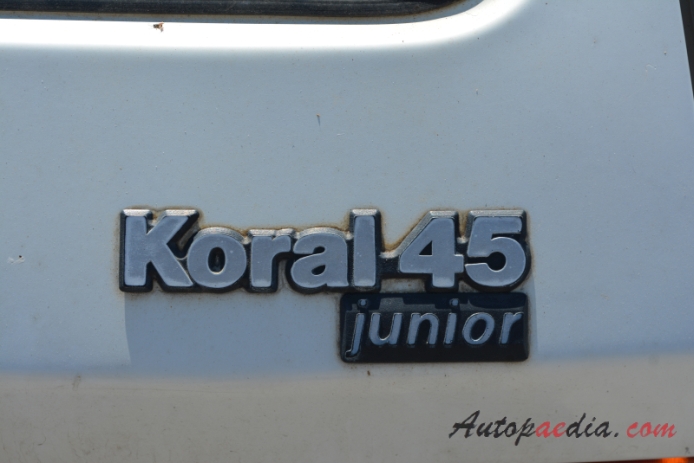 Yugo Koral 1980-2008 (1986-2000 Koral 45 hatchback 3d), rear emblem  