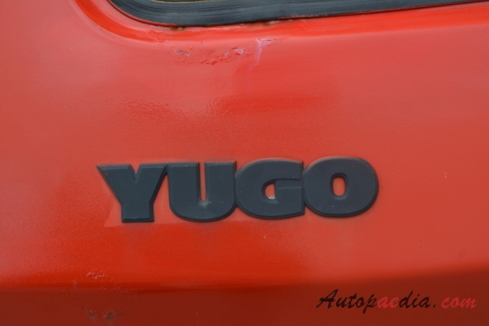 Yugo Koral 1980-2008 (1986-2000 Koral 55 hatchback 3d), rear emblem  